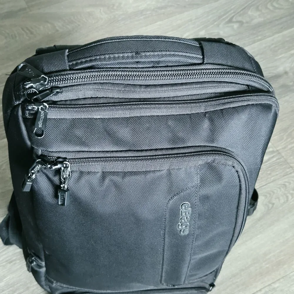 eBags EB2146-16 TLS Travel Professional Slim Laptop Backpack Black Orange *Read*